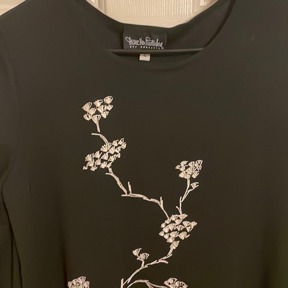 3/4 sleeve long black dress